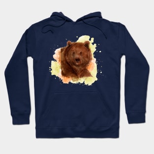 Grizzly Bear Watercolor Hoodie